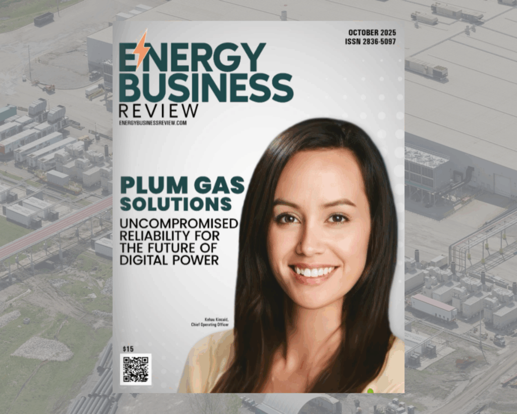 The October 2025 cover of Energy Business Review featuring Kehau Kincaid of Plum Gas Solutions.